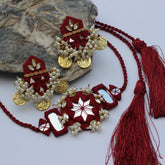FF-MEHROON MIRROR handmade set.